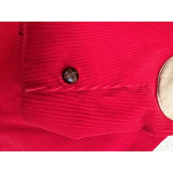 Vintage Red Corduroy Blazer With Beige Patch Sleeves, 2 Button, Size 44 - Picture 12 of 16